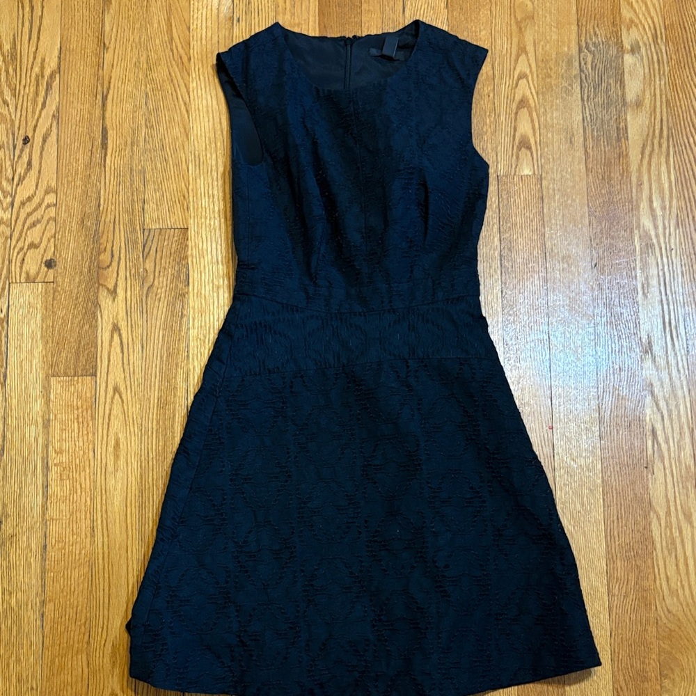 J. Crew Black Textured Mini Dress